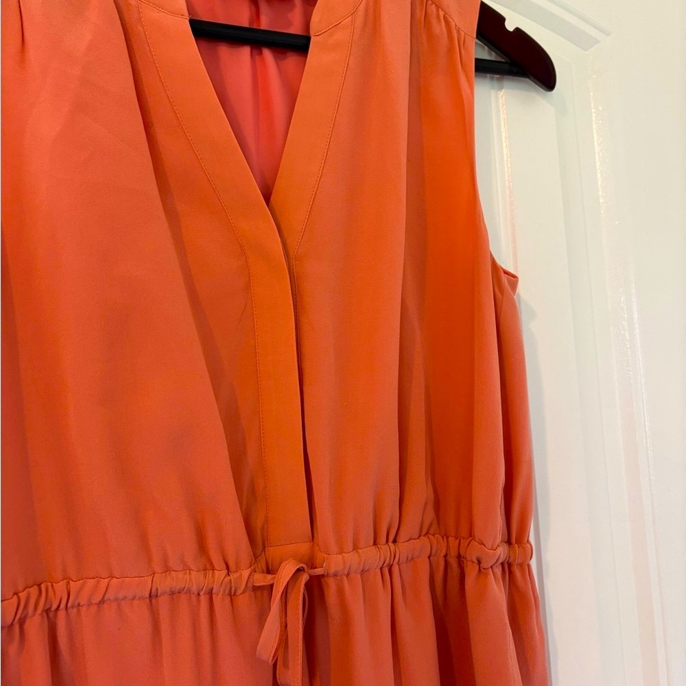 Cynthia Rowley Peach Silk Sleeveless V-Neck Mini Dress- Size 2 - Picture 5 of 8